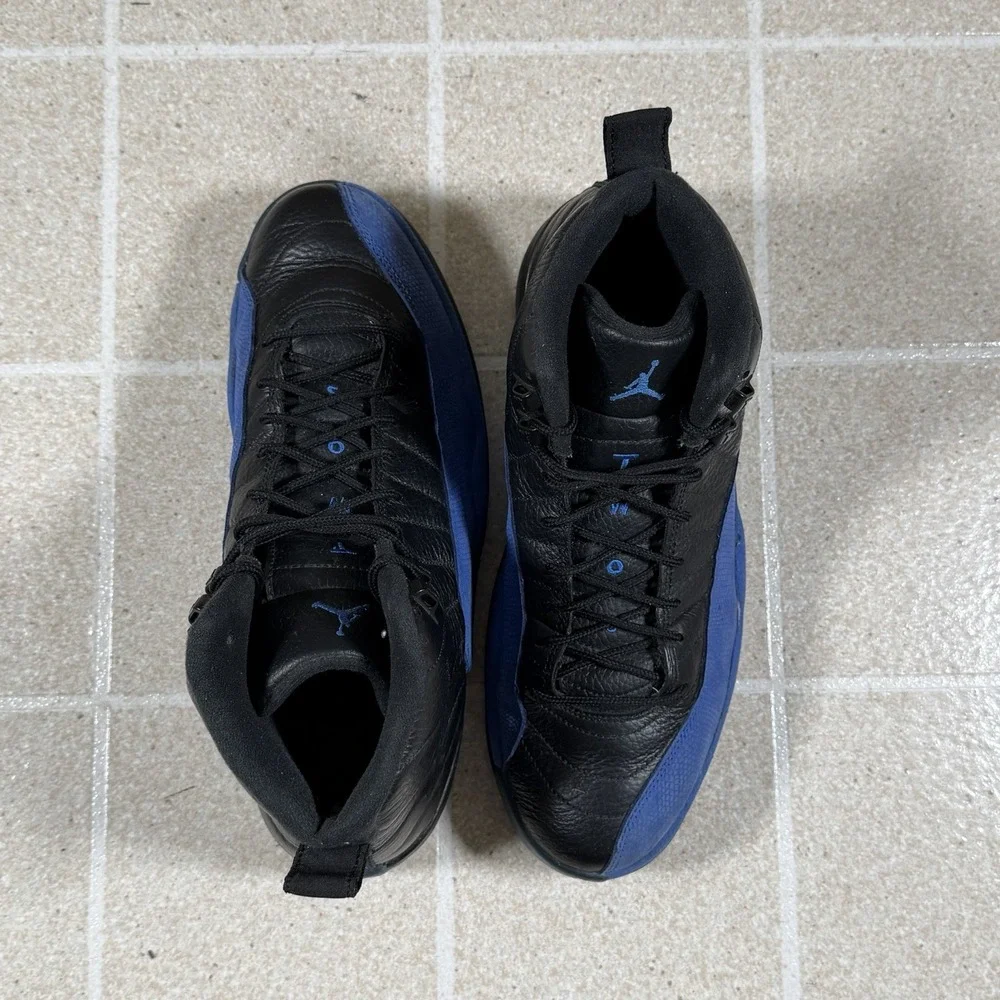 Air Jordan 12 Retro Black Game Royal Blue Mens Basketball Shoes 130690-014 Sz 10